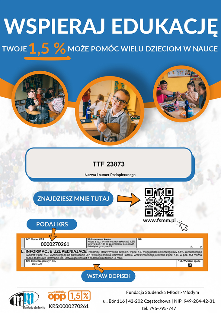 Dziękujemy za wsparcie z 1,5% podatku!